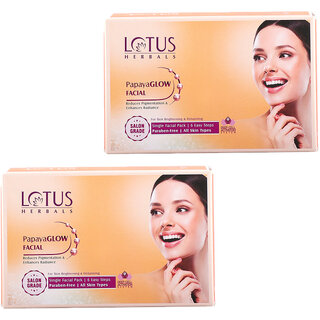 Lotus Herbals Papayaglow 6 Easy Steps 1 In 1 Facial KitReduces PigmentationInstant Glow 57G (Pack Of 2) Lotus Herbals Papayaglow 6 Easy Steps 1 In 1 Facial KitReduces PigmentationInstant Glow 57G (Pack Of 2)
