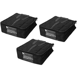 Aronkart Parachute Quilted Shirt Cover Wardrobe Cloth Organizer Shirts and Clothing Organizer (Pack of 3 Black) Aronkart Parachute Quilted Shirt Cover Wardrobe Cloth Organizer Shirts and Clothing Organizer (Pack of 3 Black)
