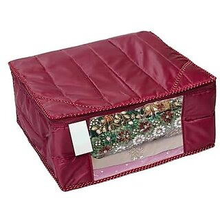 Aronkart Parachute Material 3 Layered Quilted Saree Cover Wardrobe Organizer (Water Resistant) (Pack of 1 Maroon) Aronkart Parachute Material 3 Layered Quilted Saree Cover Wardrobe Organizer (Water Resistant) (Pack of 1 Maroon)