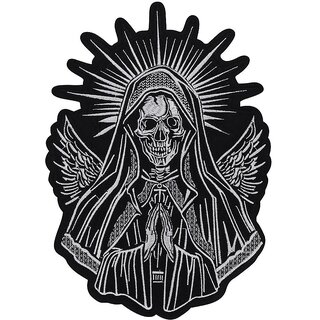                       Skeleton Friar Vintage Embroidered Applique Iron On Patch Diy Repair Clothing Jeans Bag Accessories Denim Jacket Patch 1Piece                                              