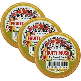                       Al Hiba Fruity Musk Perfume Body Cream 10g Pack of 3                                              