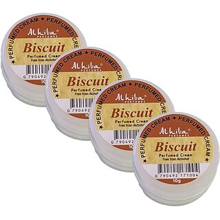 Al Hiba Biscuit Perfume Body Cream 10g Pack of 4 Al Hiba Biscuit Perfume Body Cream 10g Pack of 4