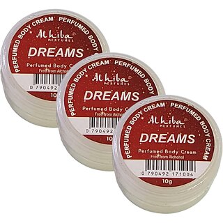Al Hiba Dreams Perfume Body Cream 10g Pack of 3 Al Hiba Dreams Perfume Body Cream 10g Pack of 3