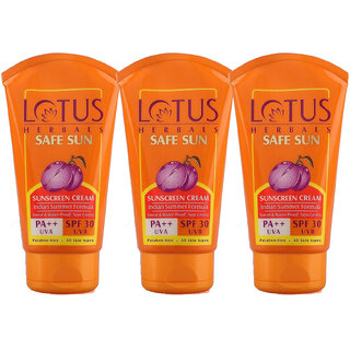 Lotus Herbals Safe Sun Sunblock Spf 30 Pa Black Plum Extract Suitable For All Skin Types 100G ( Pack Of 3) Lotus Herbals Safe Sun Sunblock Spf 30 Pa Black Plum Extract Suitable For All Skin Types 100G ( Pack Of 3)