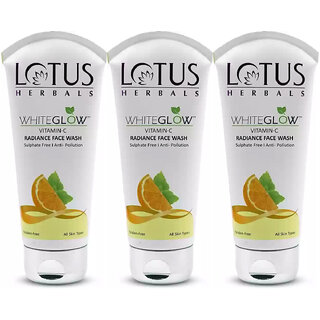 Lotus Herbals Whiteglow Vitamin C Radiance Face Wash For Dark SpotsAnti Pollution 100G (Pack Of 3) Lotus Herbals Whiteglow Vitamin C Radiance Face Wash For Dark SpotsAnti Pollution 100G (Pack Of 3)