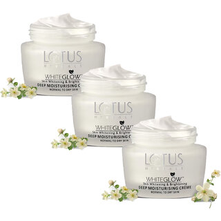 Lotus Herbals Whiteglow Skin Whitening Brightening Deep Moisturising Cream Spf 20 Pa 60G (Pack Of 3) Lotus Herbals Whiteglow Skin Whitening Brightening Deep Moisturising Cream Spf 20 Pa 60G (Pack Of 3)