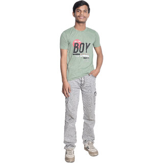                       Kid Kupboard Cotton Boys T-Shirt, Green, Half-Sleeves, Above 14 Years KIDS7283                                              