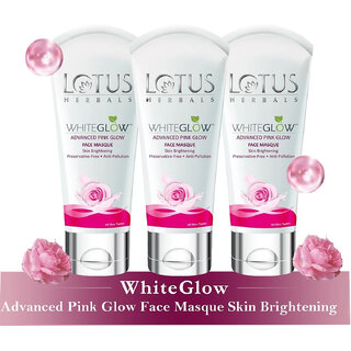                       Lotus Herbals Whiteglow Advanced Pink Glow Face Mask Preservative Free Suitable For All Skin Types 100g  (Pack Of 3)                                              