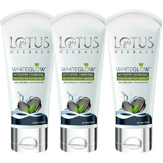 Lotus Herbals Whiteglow Activated Charcoal Brightening Face Mask 100G ( Pack Of 3) Lotus Herbals Whiteglow Activated Charcoal Brightening Face Mask 100G ( Pack Of 3)
