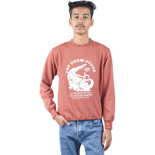                       Kid Kupboard Cotton Boys Sweatshirt, Dark Peach, Full-Sleeves, XL-Xtra Large KIDS7317                                              
