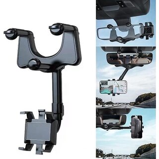                       Car Rearview Mirror Phone Holder, Universal 360 Degree Rotating Car Rearview Mirror Phone Holder for A455                                              