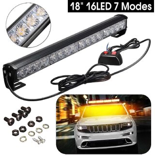 Universal 16LED Amber Yellow Car Truck Emergency Warning Strobe Flashing Signal Light Bar Lamps 12V Lightbar Universal 16LED Amber Yellow Car Truck Emergency Warning Strobe Flashing Signal Light Bar Lamps 12V Lightbar