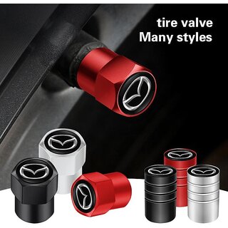                       4Pcs/set Aluminum Alloy Car Tire Valve Cap Auto Wheel Accessories For Mazda 3 6 2 5 CX5 CX3 Atenza MX5 CX7 Axela CX30 CX90 CX60 CX50                                              