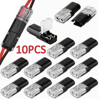                       10pcs 2 Pin Way Plug Car Waterproof Electrical Connector Kit 2 Pin Way Terminal Clamp                                              