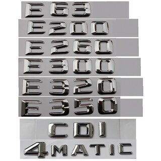 Chrome Shiny Silver Trunk Letters Emblems for E43 E53 E55 E63 AMG E200 E250 E300 E320 E350 E400 E180 4MATIC CDI Chrome Shiny Silver Trunk Letters Emblems for E43 E53 E55 E63 AMG E200 E250 E300 E320 E350 E400 E180 4MATIC CDI