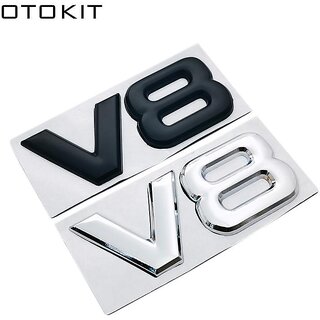 Auto Metal Alloy 3D V8 Logo Engine Displacement Trunk Rear Car Badge Decal Chrome V8 Side Wing Emblem Sticker Car Styling Auto Metal Alloy 3D V8 Logo Engine Displacement Trunk Rear Car Badge Decal Chrome V8 Side Wing Emblem Sticker Car Styling