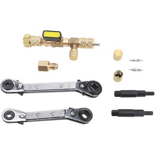 Valve Remover Installer Tool with Size, Brass Double Valve Remover Installer, AC System Valve Remover Installer Tool for R22 R12 R407 R410 R404 R32 AC Syst Valve Remover Installer Tool with Size, Brass Double Valve Remover Installer, AC System Valve Remover Installer Tool for R22 R12 R407 R410 R404 R32 AC Syst