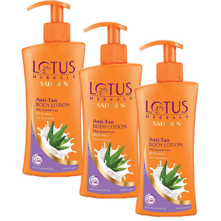 Lotus Herbals Safe Sun Anti Tan Body Lotion Spf 25 Pa With Aloe ExtractsFor All Skin Types 250Ml (Pack Of 3) Lotus Herbals Safe Sun Anti Tan Body Lotion Spf 25 Pa With Aloe ExtractsFor All Skin Types 250Ml (Pack Of 3)