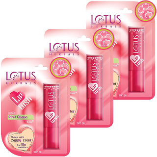 Lotus Herbals Lip Lush Tinted Lip Balm Pink Guava Rush Spf 20 8H Moisturisation 4G (Pack Of 3) Lotus Herbals Lip Lush Tinted Lip Balm Pink Guava Rush Spf 20 8H Moisturisation 4G (Pack Of 3)