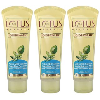 Lotus Herbals Jojobawash Active Milli Capsules Nourishing Face Wash For All Skin Types 150Ml ( Pack Of 3) Lotus Herbals Jojobawash Active Milli Capsules Nourishing Face Wash For All Skin Types 150Ml ( Pack Of 3)