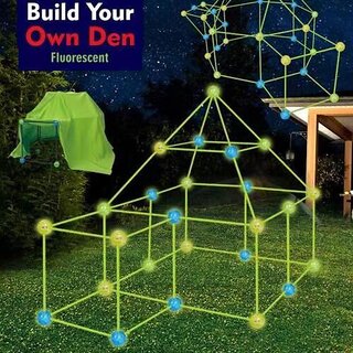                       175 Pcs DIY Puzzle,Fort Building Kits,House Toy,Build Your Hut,DIY Construction Castles Tunnels Gift                                              