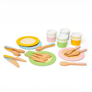                       Bigjigs Toys Dinner Service Set - 20 Piece Wooden Dinnertime Playset, Kids Toy Kitchen Accessories, Food Role Play, Sustainable Gifts & Playsets For Children, Age 18 Months Old +_665603f37667374a79ce0612                                              