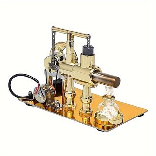 Hot Air Single Cylinder Stirling Engine Generator Model Miniature Steam Power Scientific Power Generation Experiment Science Learning Educational Student Gifts Hot Air Single Cylinder Stirling Engine Generator Model Miniature Steam Power Scientific Power Generation Experiment Science Learning Educational Student Gifts