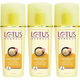 Lotus Herbals Cocomoist CocoaButter Moisturising Lotion For Normal To Dry Skin 80Ml (Pack Of 3) Lotus Herbals Cocomoist CocoaButter Moisturising Lotion For Normal To Dry Skin 80Ml (Pack Of 3)