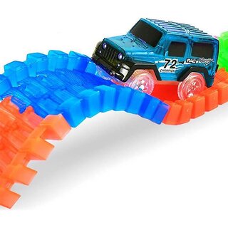                       SHOP-STORY - Magic Car for Circuit Magic Tracks Flexible Luminous Phosphorescent 4x4 Color Blue                                              