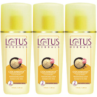 Lotus Herbals Cocomoist CocoaButter Moisturising Lotion For Normal To Dry Skin 170Ml (Pack Of 3) Lotus Herbals Cocomoist CocoaButter Moisturising Lotion For Normal To Dry Skin 170Ml (Pack Of 3)