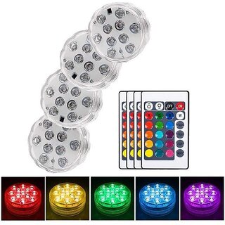                       Mookis 4 Pcs Submersible Led Pool Light, 10 Led Pool Light, Ip67 Waterproof With Telecomm155                                              