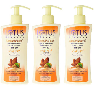 Lotus Herbals Almondnourish Daily Nourishing Body Lotion Spf 20 250G (Pack Of 3) Lotus Herbals Almondnourish Daily Nourishing Body Lotion Spf 20 250G (Pack Of 3)