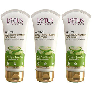 Lotus Herbals Active Aloe Niacinamide Face Wash 100G ( Pack Of 3) Lotus Herbals Active Aloe Niacinamide Face Wash 100G ( Pack Of 3)