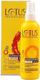 Lotus Professional Sunscreen - Spf 50 Pa+++ Phytorx Sunblock Mist Spf50100Ml (100 Ml)