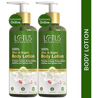 Lotus Botanicals 100% Aloe & Argan Body Lotion ( Pack Of 2 ) ( 280Ml x 2 ) (560 Ml) Lotus Botanicals 100% Aloe & Argan Body Lotion ( Pack Of 2 ) ( 280Ml x 2 ) (560 Ml)