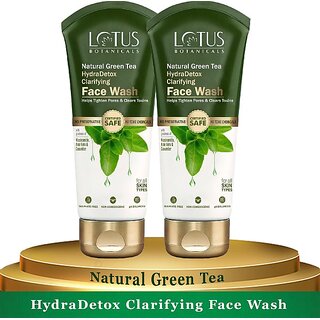 Lotus Botanicals Natural Green Tea Hydradetox Clarifying -100Ml ( Pack Of 2 ) Face Wash (200 Ml) Lotus Botanicals Natural Green Tea Hydradetox Clarifying -100Ml ( Pack Of 2 ) Face Wash (200 Ml)