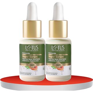                       Lotus Botanicals Papaya & Niacinamide Brighten & Glow Skin Clarifying Super Serum ( Pack Of 2 ) (28 Ml)                                              