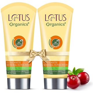                       Lotus Organics+ Sunscreen - Spf 40 Pa+++ Ultra Matte Mineral Sunscreen (100 G)                                              