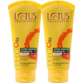                       Lotus Professional Sunscreen - Spf 70 Pa+++ Phytorx Ultra-Protect Sunblock Spf70_50G ( Pack Of 2 ) (100 G)                                              