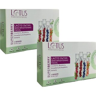                       Lotus Professional Superberry Lacto Detan Skin Brightening Facial Kit (50Gx2) (2 X 50 G)                                              