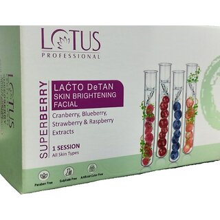                       Lotus Professional Superberry Lacto Detan Skin Brightening Facial Kit 50G (50 G)                                              