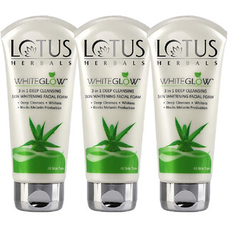 Lotus Herbals Whiteglow 3 In 1 Deep Cleansing Skin Whitening Facial Foam 200G (Pack Of 3) Lotus Herbals Whiteglow 3 In 1 Deep Cleansing Skin Whitening Facial Foam 200G (Pack Of 3)