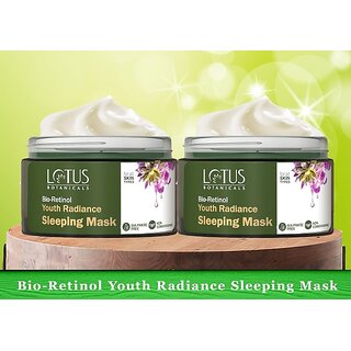                       Lotus Botanicals Bio Retinol Youth Radiance Sleeping Mask ( Pack Of 2 ) ( 50G x 2Pc ) (100 G)                                              