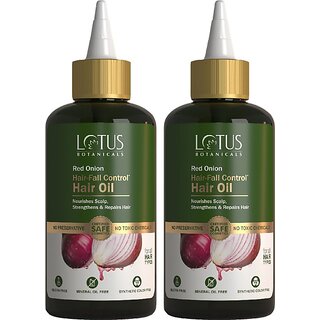                       Lotus Botanicals Red Onion Hair Fall Controlx Hair Oil  200Ml ( Pack Of 2 ) Hair Oil (400 Ml)                                              