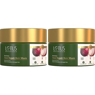                       Lotus Botanicals Red Onion Total Repair Hair Mask - 200G ( Pack Of 2 ) (400 G)                                              