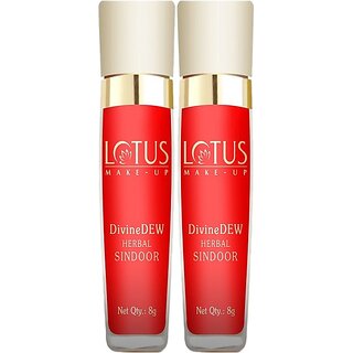 Lotus Make-Up Divine Dew Herbal Sindoor Love Drop 8G(Pack Of 2) Liquid (Red)