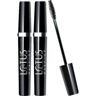                       Lotus Make-Up Maxlash Volumnising Botanical Waterproof Mascara Black 4G(Pack Of 2) 8 G (Black)                                              