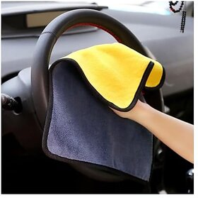 Microfiber Cloth 30x40 cm 800 GSM Thick Lint  Streak-Free Multipurpose Cloths Automotive Microfiber Towels for Car Bike Cleaning Washing car Cleaning Accessories (Grey 800 GSM)