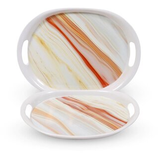 Aurka 11.6 Inch Oval Melamine Serving Tray (M12 Pack of 2 Small) Perfect for Serving Snacks, Beverages and Desserts, Stylish Addition to Your Home Decor Aurka 11.6 Inch Oval Melamine Serving Tray (M12 Pack of 2 Small) Perfect for Serving Snacks, Beverages and Desserts, Stylish Addition to Your Home Decor
