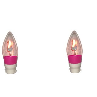                       Flicker Bulb For Home Temple and Office Temple Pink Color Pack of 2                                              